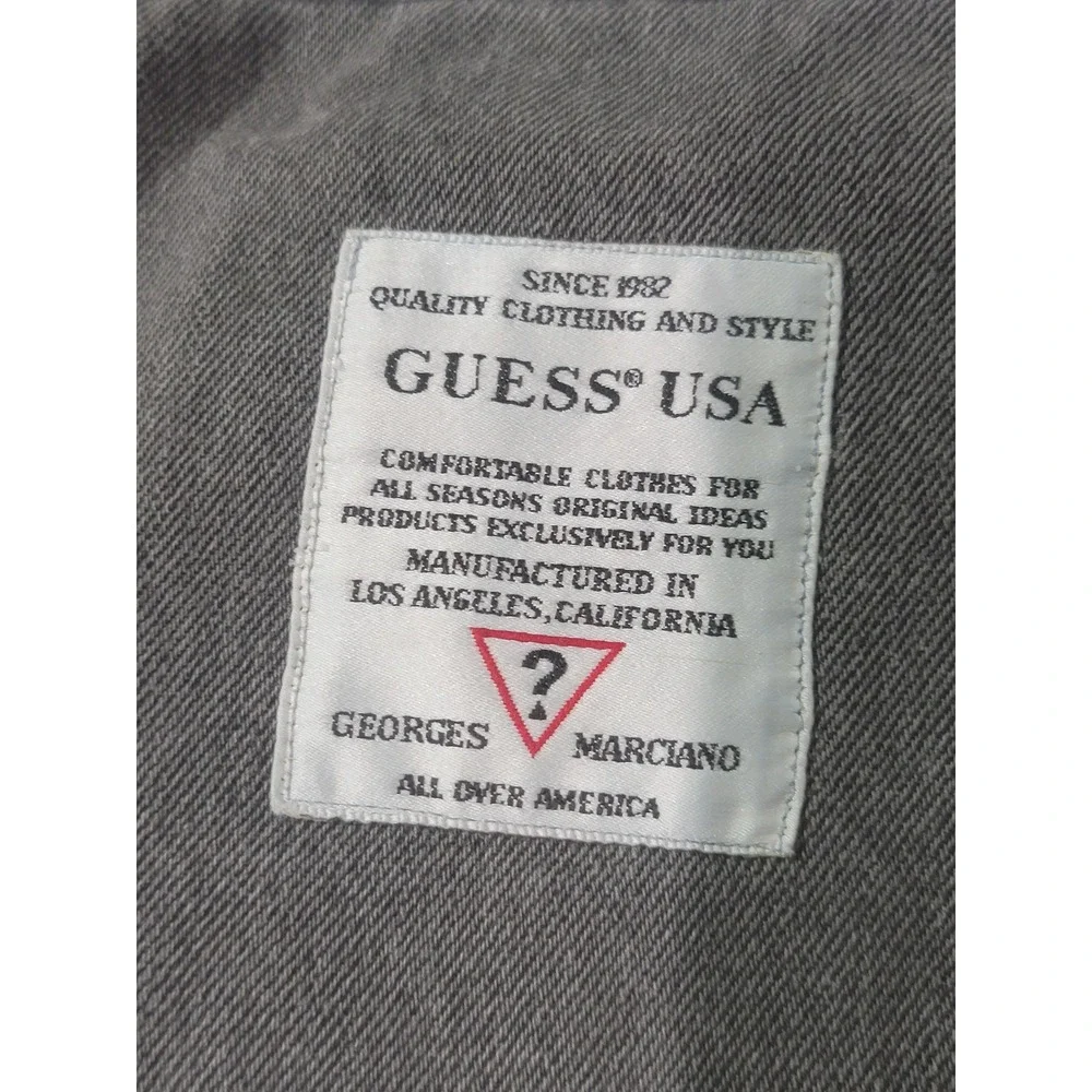 Vintage Guess Denim Patchwork Quilt American Flag Reversible Americana 70x100